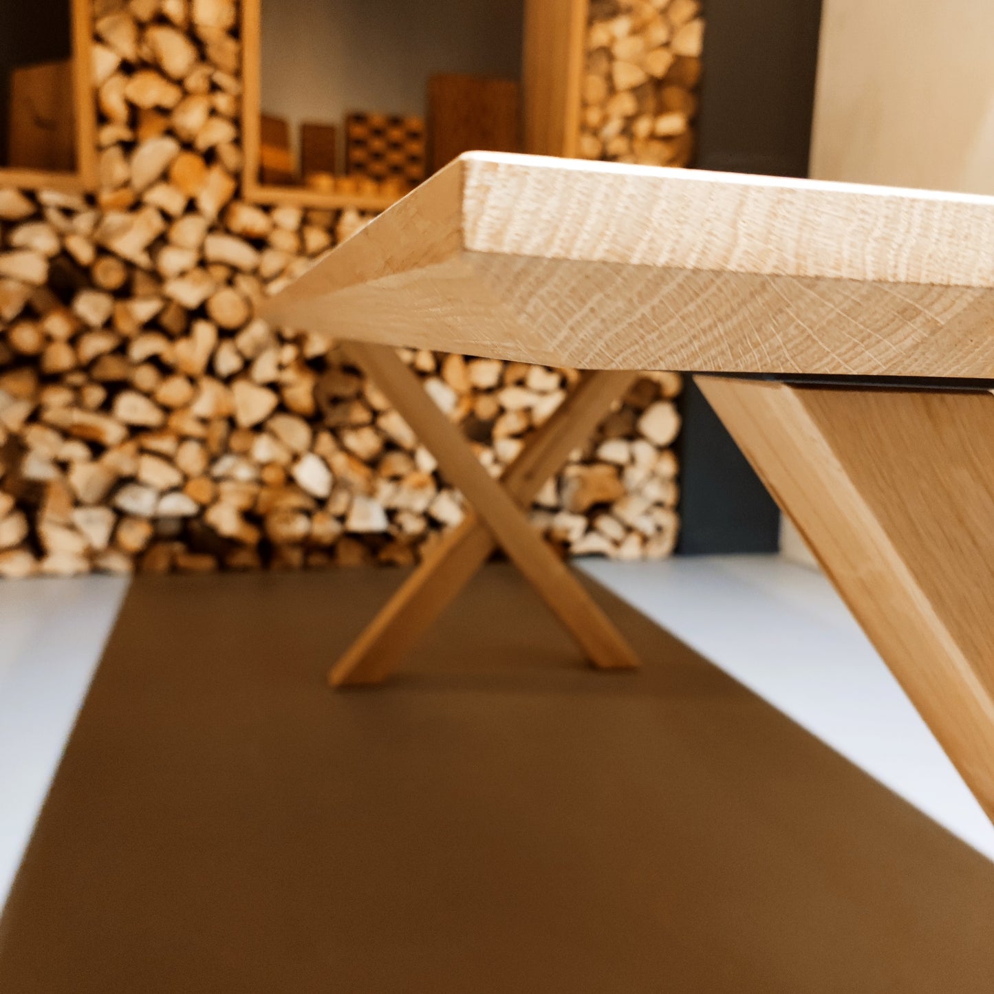 Schlichte Eichen - Massivholztischplatten Konfigurator