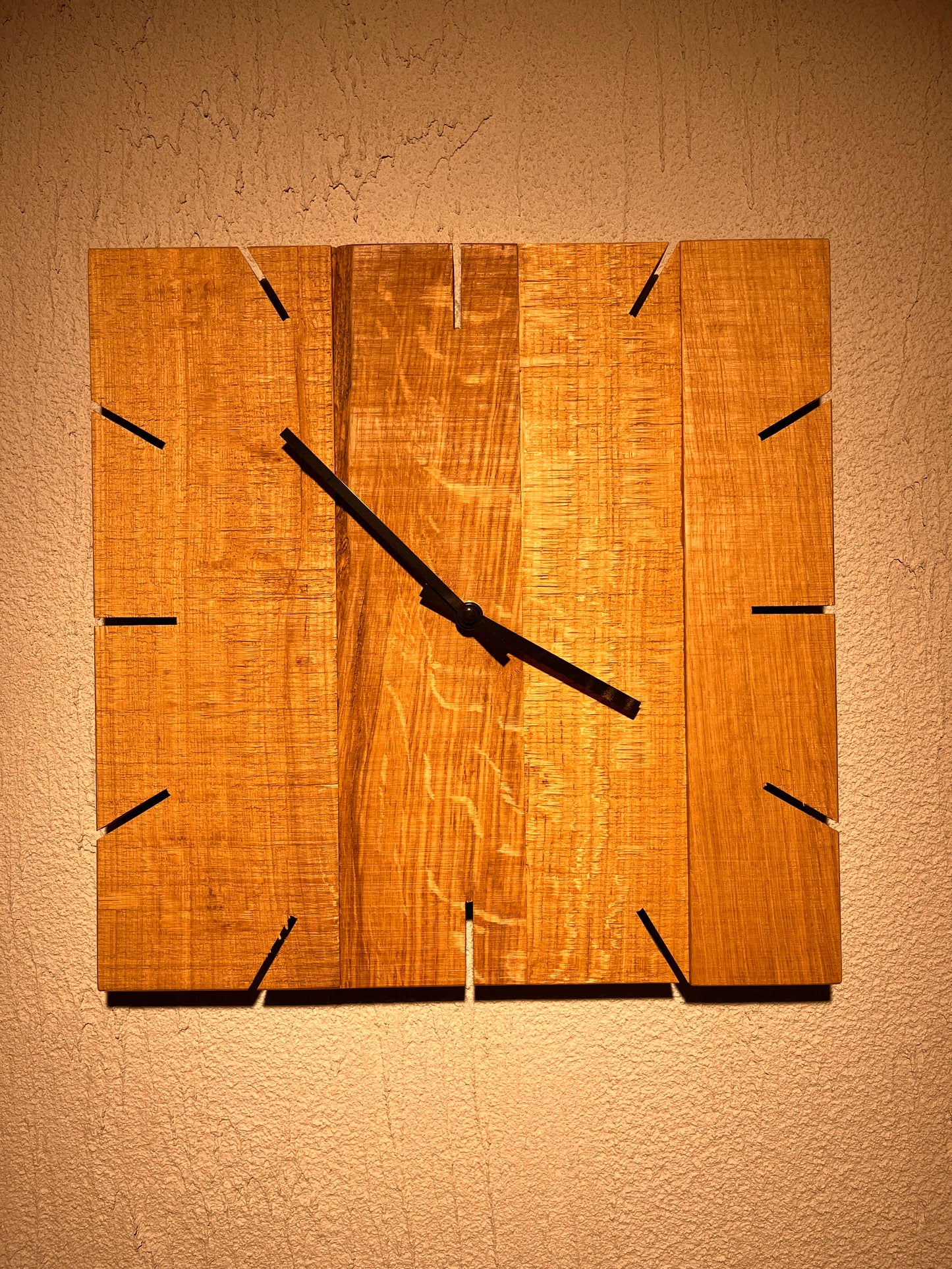 Holzuhr "7vor4" , Eckig