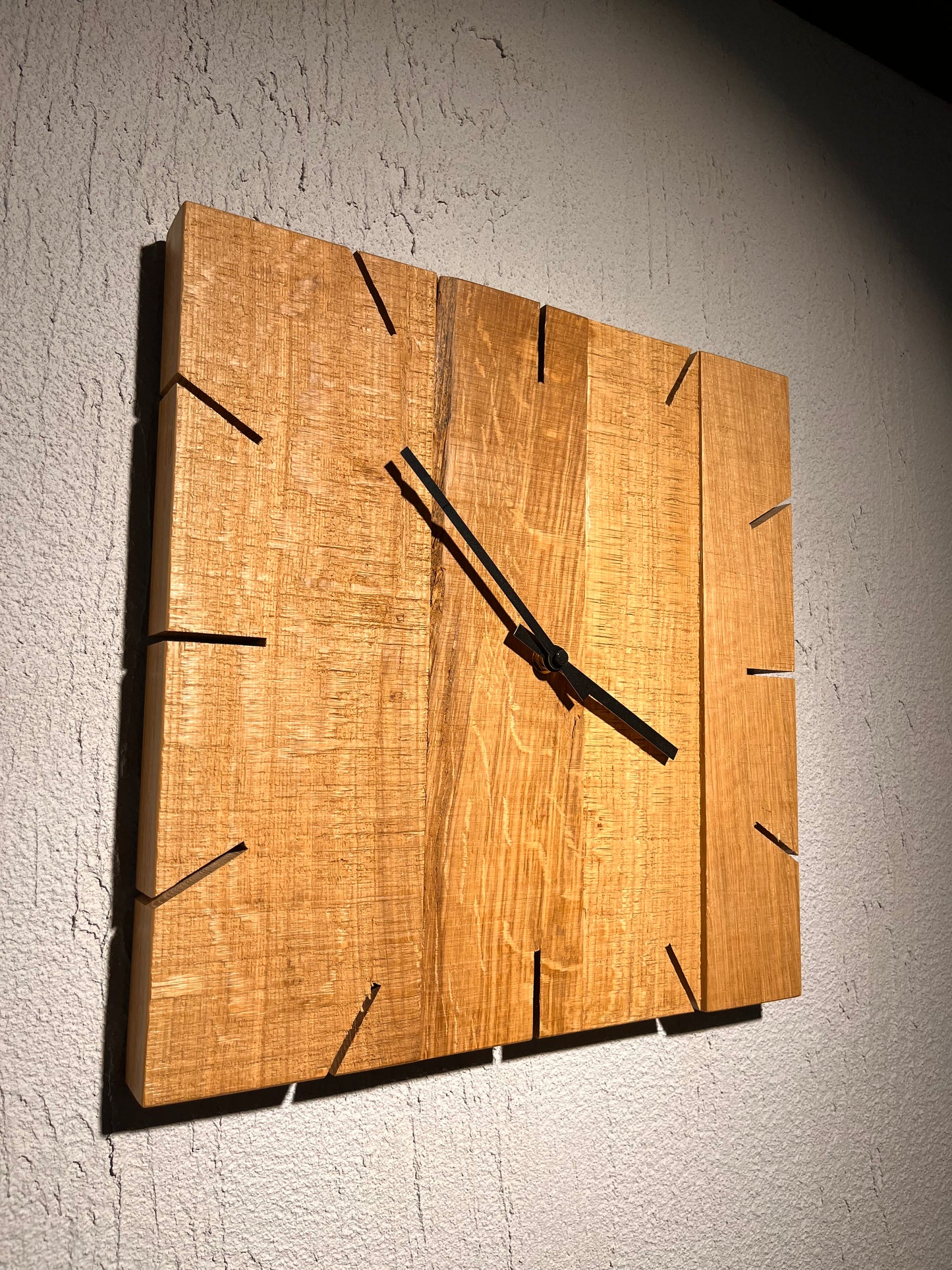 Holzuhr "7vor4" , Eckig