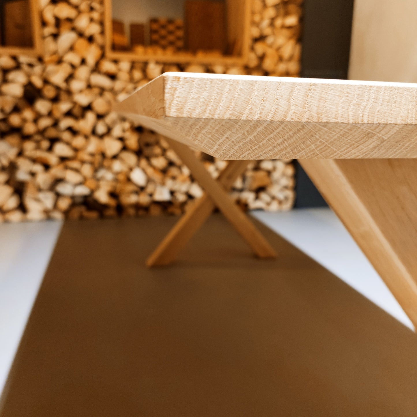 Massivholztischplatte - Eiche mit Schweizer Kante