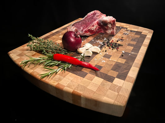 Kopfholzschneidebrett "Burger - Rund"