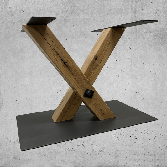 Tischgestell "X"- Mittig (Holz)